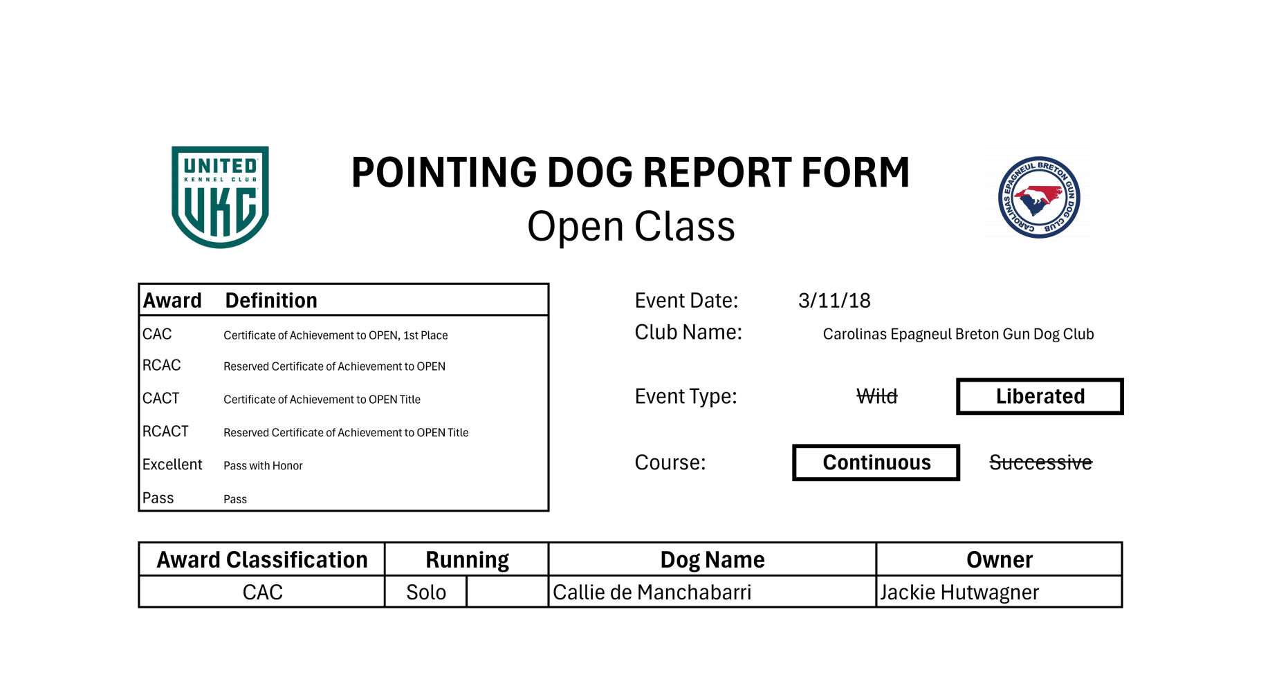 Open Solo 3-11-18